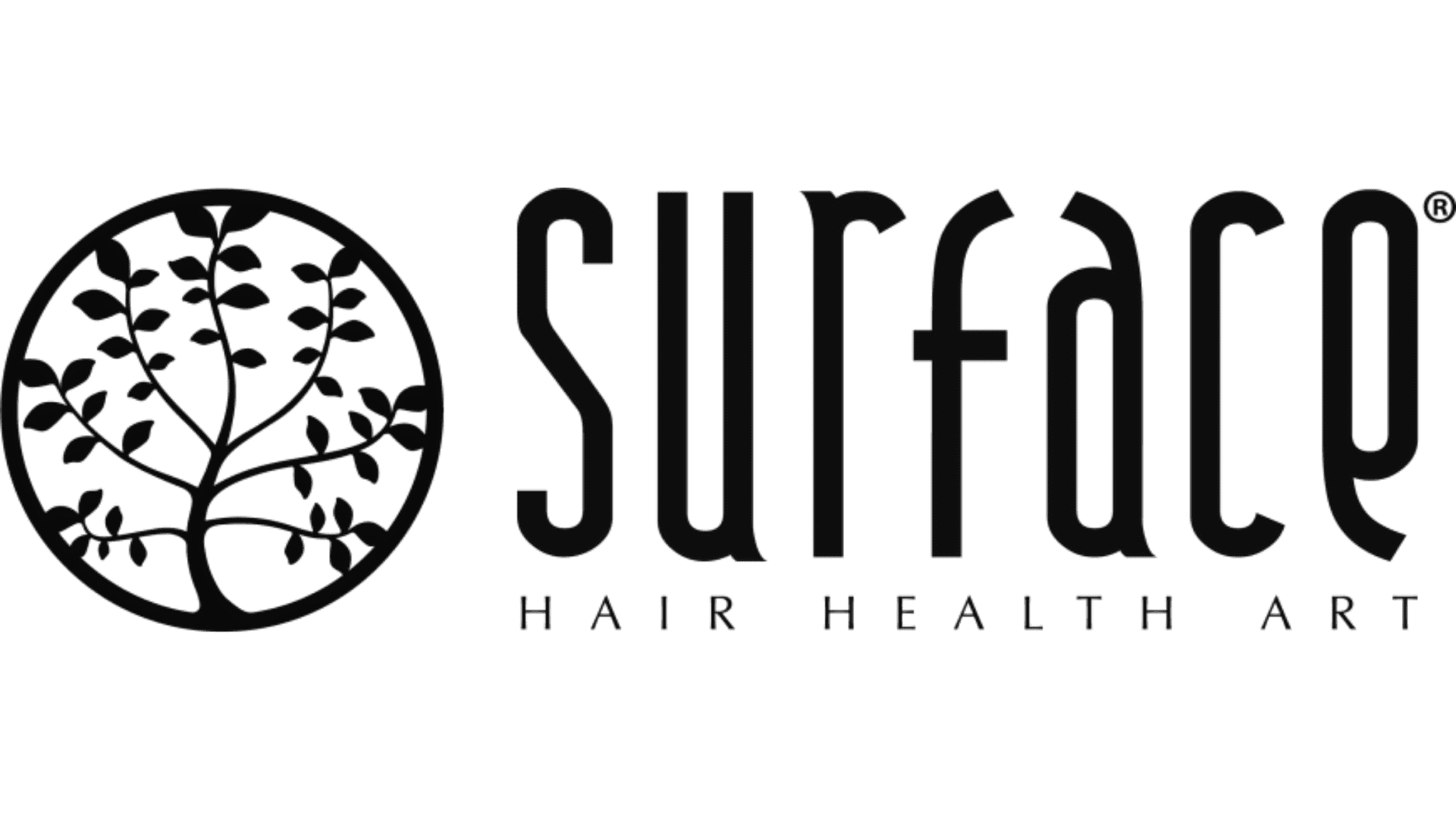 Surface logo with a leafy tree design, captioned "Hair Health Art.